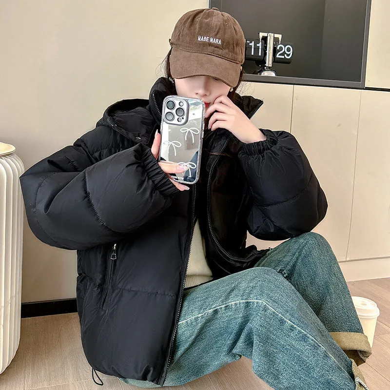 Winter Korean Version Of Cotton Padded Clothes Women Short Hooded Small Padded Clothes Padded Jacket Fashion Loose And Thick Bread Clothes - Image 3