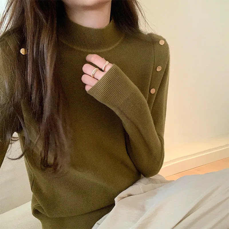 Znbbw Sweater Women's Bottom Sweater Autumn And Winter New Fashionable And Fashionable Black Sweater With Warm And Slim Body