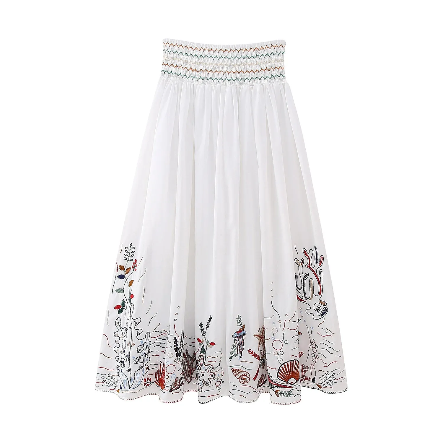 Znbbw Cotton Shirt 5107046 Embroidered Skirt 5107050 Set