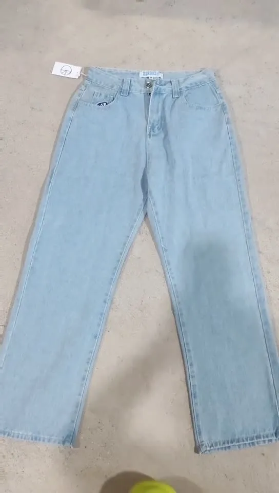 Znbbw Year's Popular Style Y2K Street Boy Jeans Hip-Hop Cartoon Embroidered Blue Jeans - Image 10