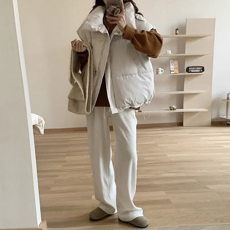Standing Collar Down Cotton Vest Women's Autumn And Winter Outside To Wear European Goods 2024 Horse Clip Foreign Gas Korean Version Of The Vest College Wind - Image 2