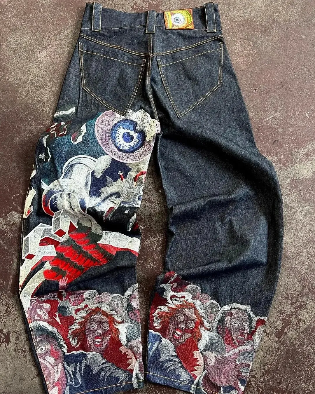 Znbbw Y2K Jeans Street Clothing Original Hip-Hop Vintage Neo-Gothic Baggy Jeans - Image 6