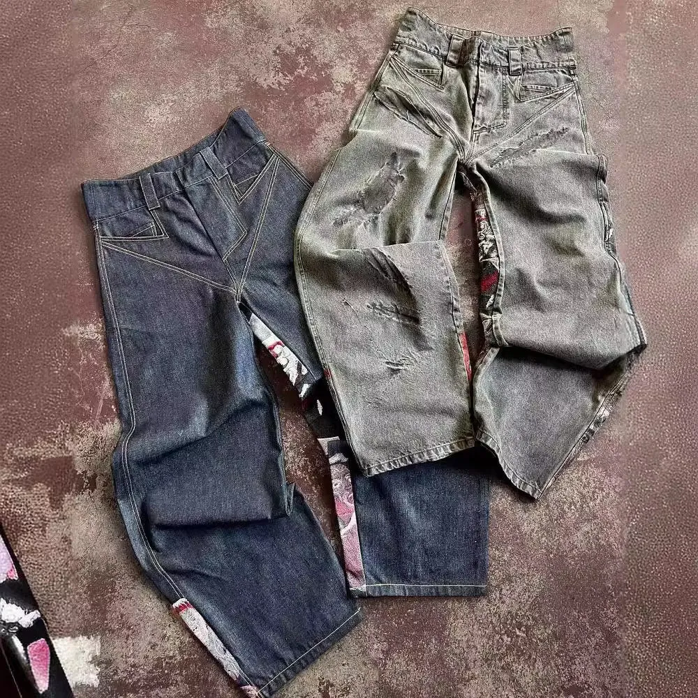 Znbbw Y2K Jeans Street Clothing Original Hip-Hop Vintage Neo-Gothic Baggy Jeans - Image 8