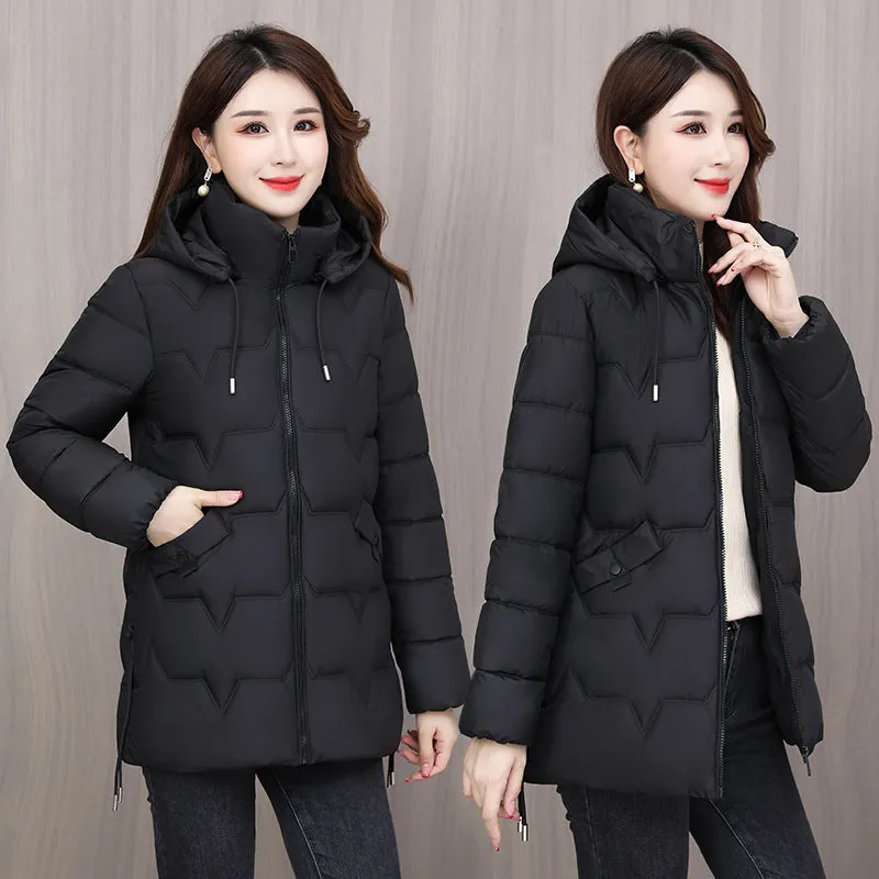 Down Cotton-Padded Jacket Female Long Warm Cotton-Padded Jacket 2024 New Korean Version Fashion Pure Color - Image 2