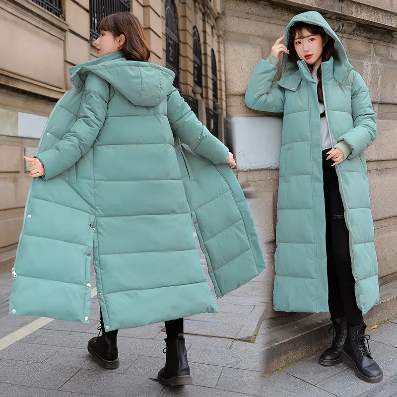Cotton-Padded Jacket 2024 New Winter Down Cotton-Padded Jacket Female Long Over The Knee Korean Version Loose And Thick Winter Coat - Image 3