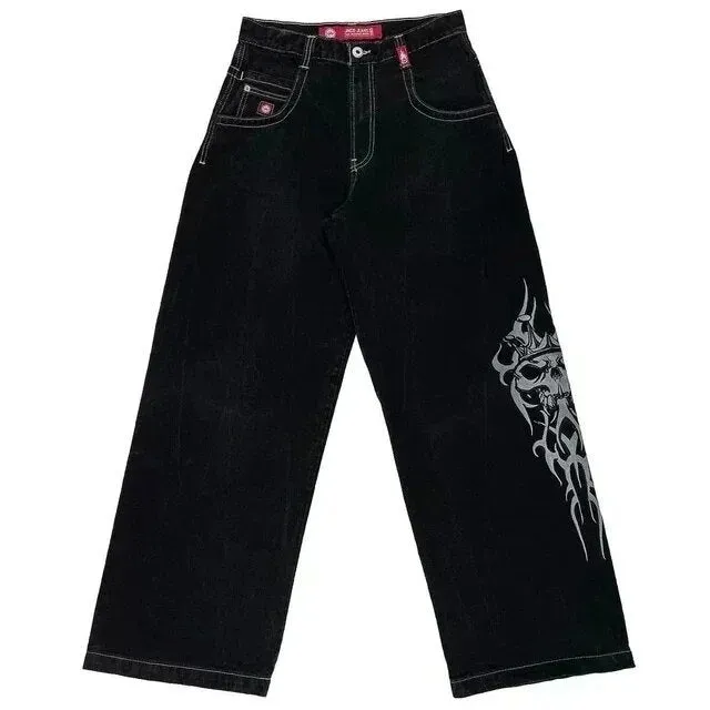 Znbbw Year's Popular Style JNCO Graphics Jeans Y2K Hip-Hop Loose Jeans For Men And Women Harajuku - Image 8