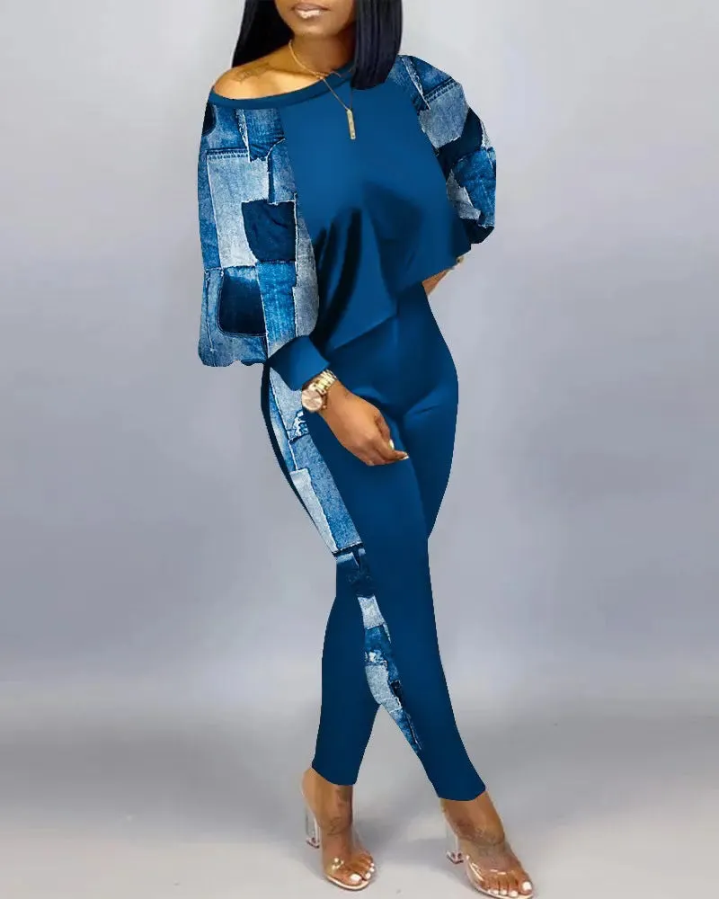 Znbbw Independent Station Popular Style New Fashion Printing 2-Piece Suit Women's Stock - Image 11