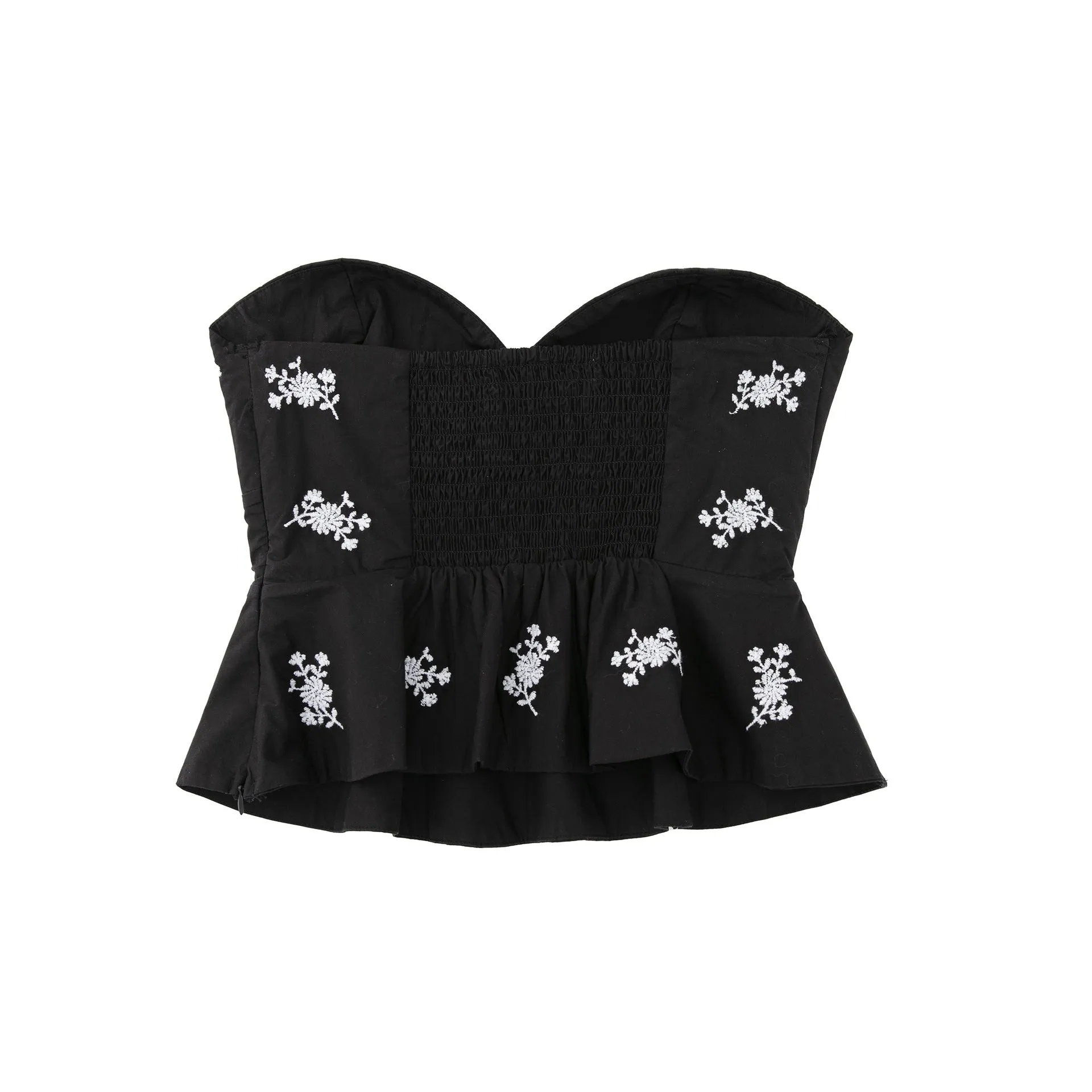 Znbbw Autumn Flower Embroidered Poplin Blouse 0881034 Halter Skirt 0881404 - Image 2