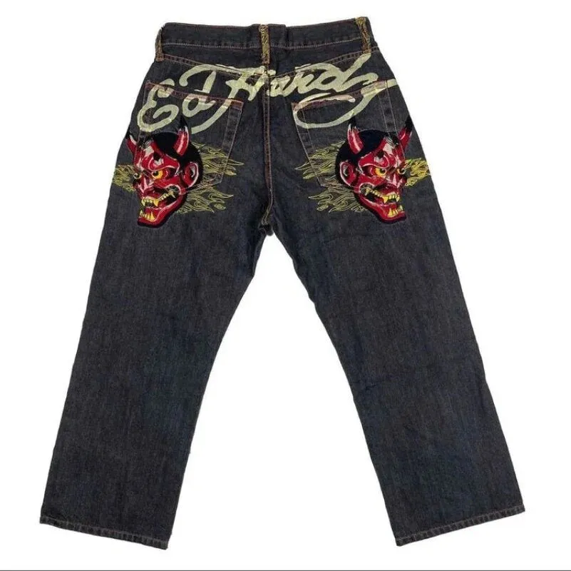 Znbbw High Street Jeans Male Personality Printed Hip Hop Fashion Clothing Straight Pants High Waist Y2K Jeans - Image 2