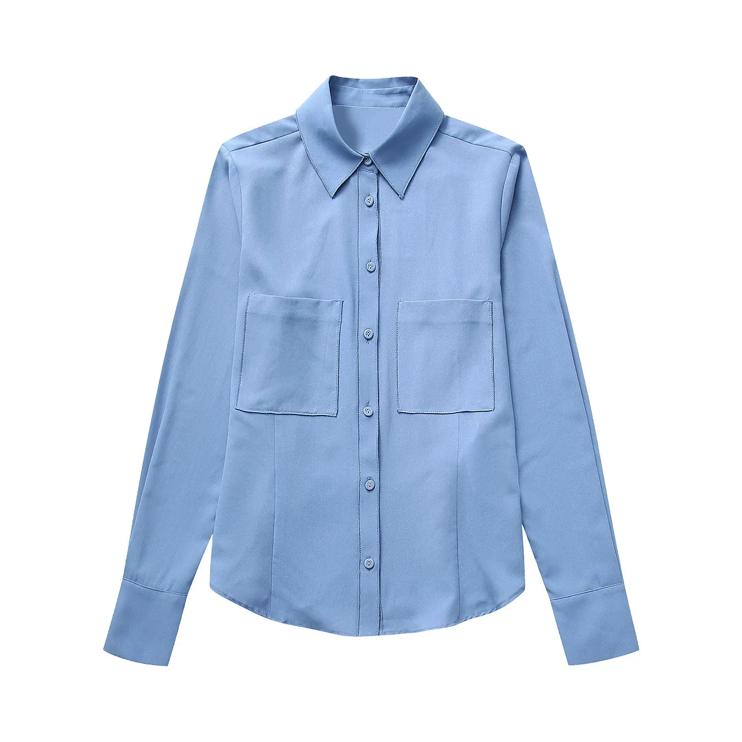 Znbbw Autumn Pocket Crepe Shirt 8932499 Middle Waist Trousers 8851512 - Image 6