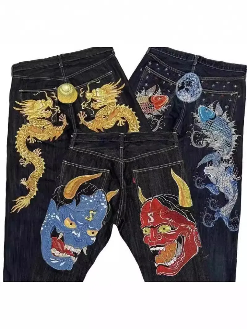 Znbbw High Street Jeans Male Personality Printed Hip Hop Fashion Clothing Straight Pants High Waist Y2K Jeans - Image 10