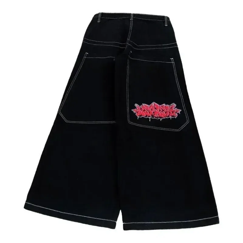 Znbbw Men's Jeans Y2K Bag Vintage JNCO High-Quality Pattern Hip-Hop Street Leisure Men Harajuku Wide Legs - Image 10
