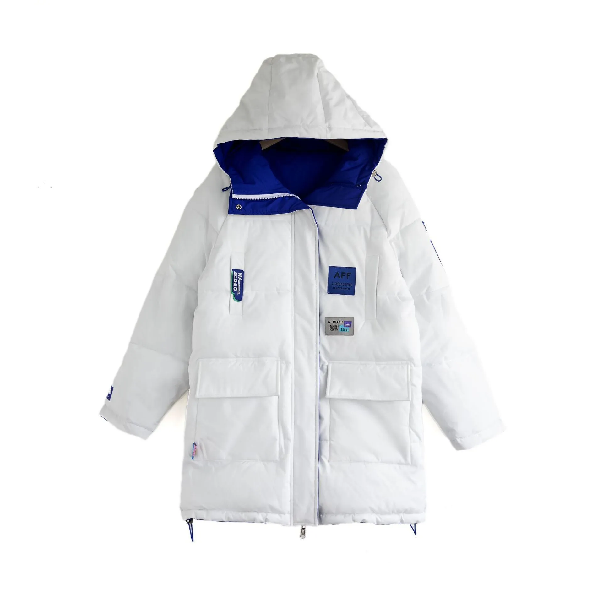 The Winter Of 2024, Both Sides Wear Long Cotton Clothes Male Popular Brand Ruffian Handsome Loose Design Sense Fashion Warm Padded Clothes - Image 2