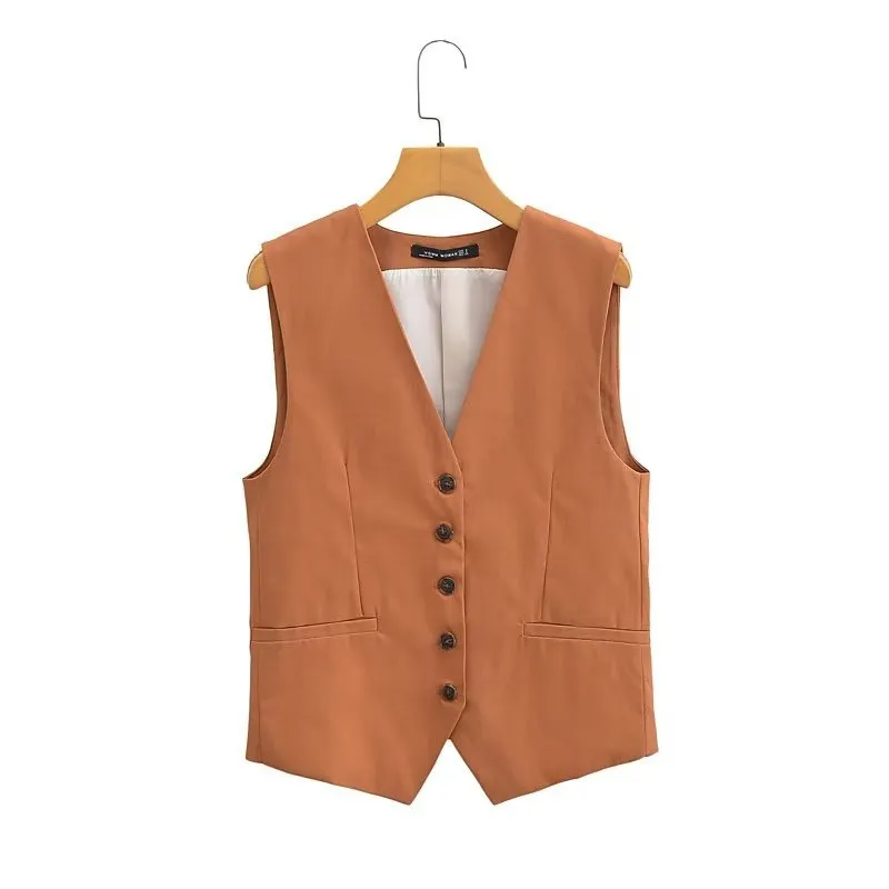 Znbbw Autumn Style New Style Tooling Style Solid Color Slim Vest Shorts Leisure Suit - Image 2