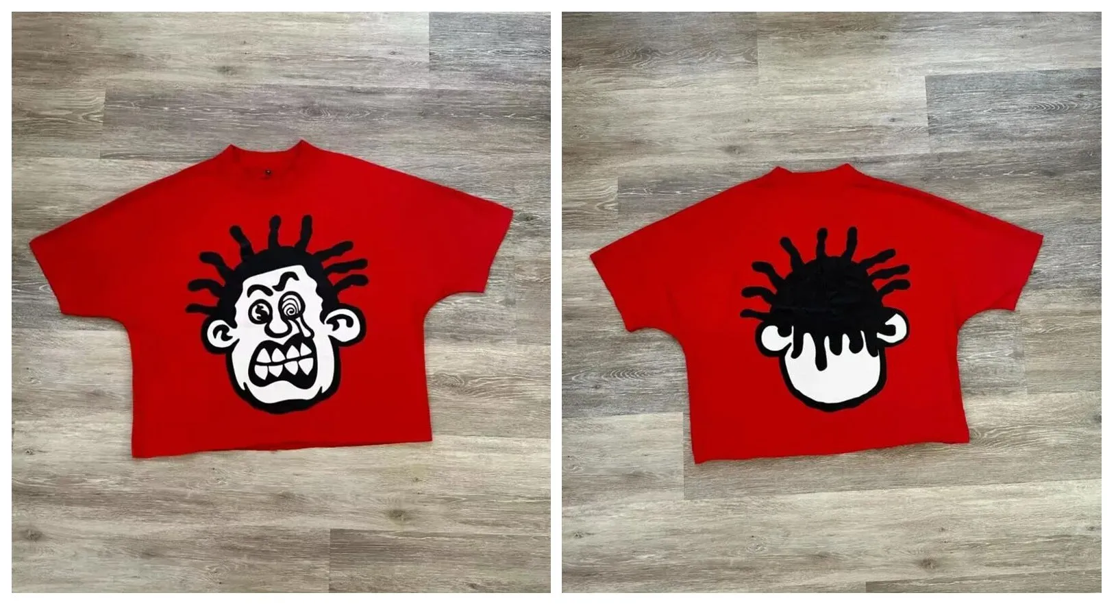 Znbbw Loose Y2k Top Happy Hip Hop Print Short-Sleeved Goth T-Shirt Lovers' Sweatshirt Men's Wear