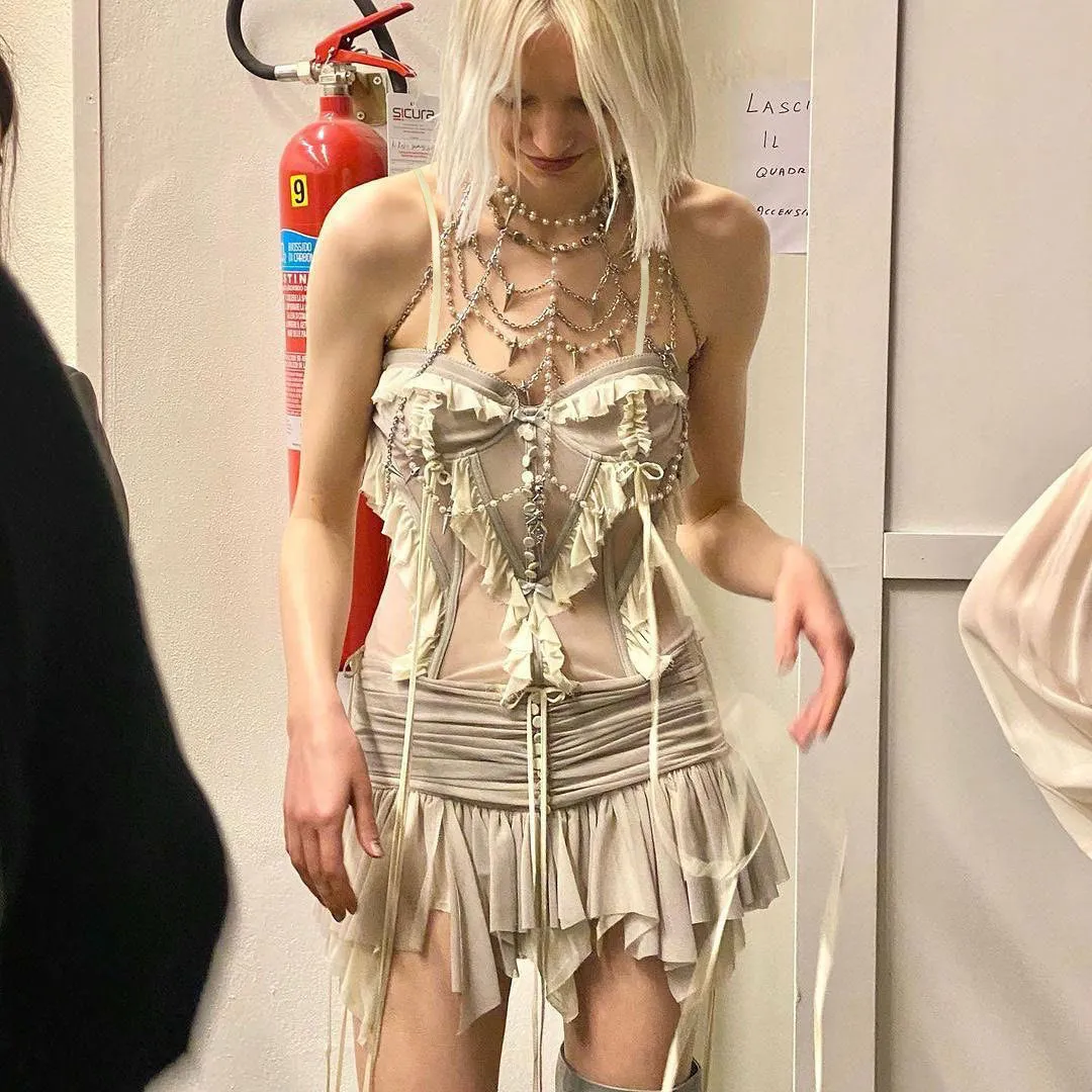 2025 Summer New Fashion Trend Ins Personality Sexy Spice Girl Split Blouse