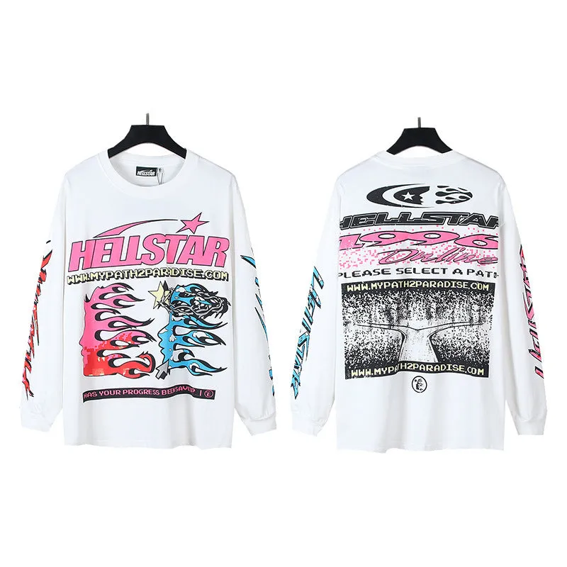 Znbbw Star Long-Sleeved T-Shirt Men's Ins Street Fashion T-Shirt Autumn And Winter Loose Casual Pure Cotton Bottom Shirt - Image 7