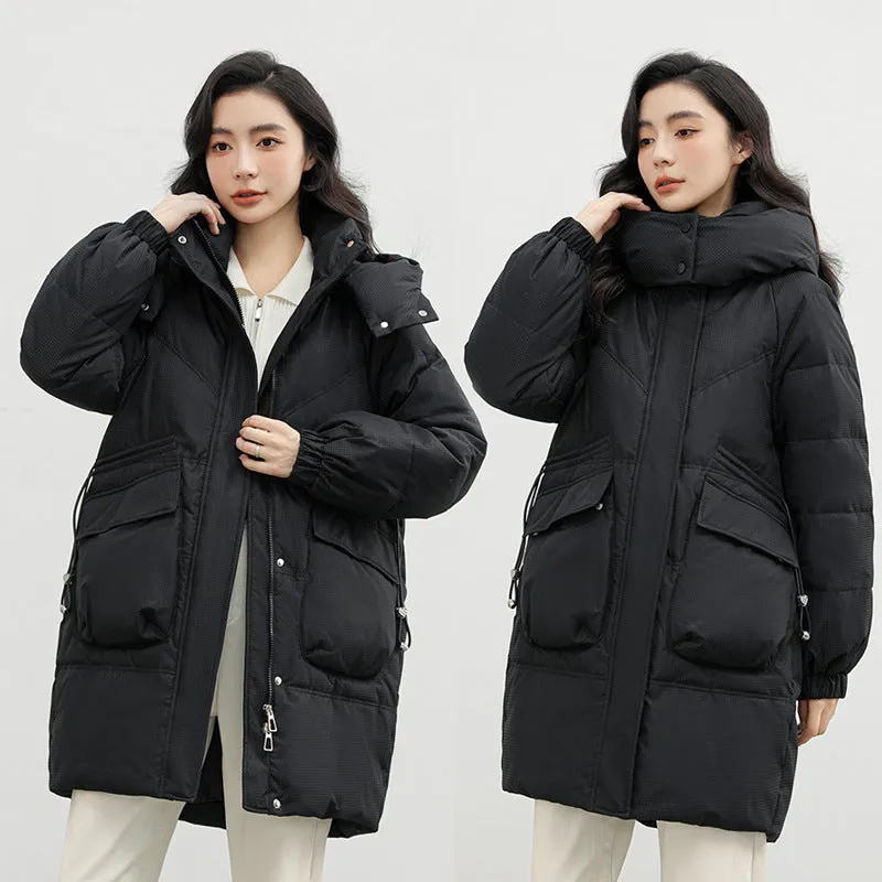Sense Super Good-Looking Down Cotton Clothes Women 2024 New Winter Long Plus Thick Cotton-Padded Coat Super Thick Coat - Image 3