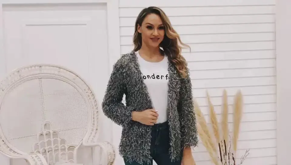 Znbbw Women's Autumn Coat Long-Sleeved Cardigan Medium-Length Plush Jacket - Image 7