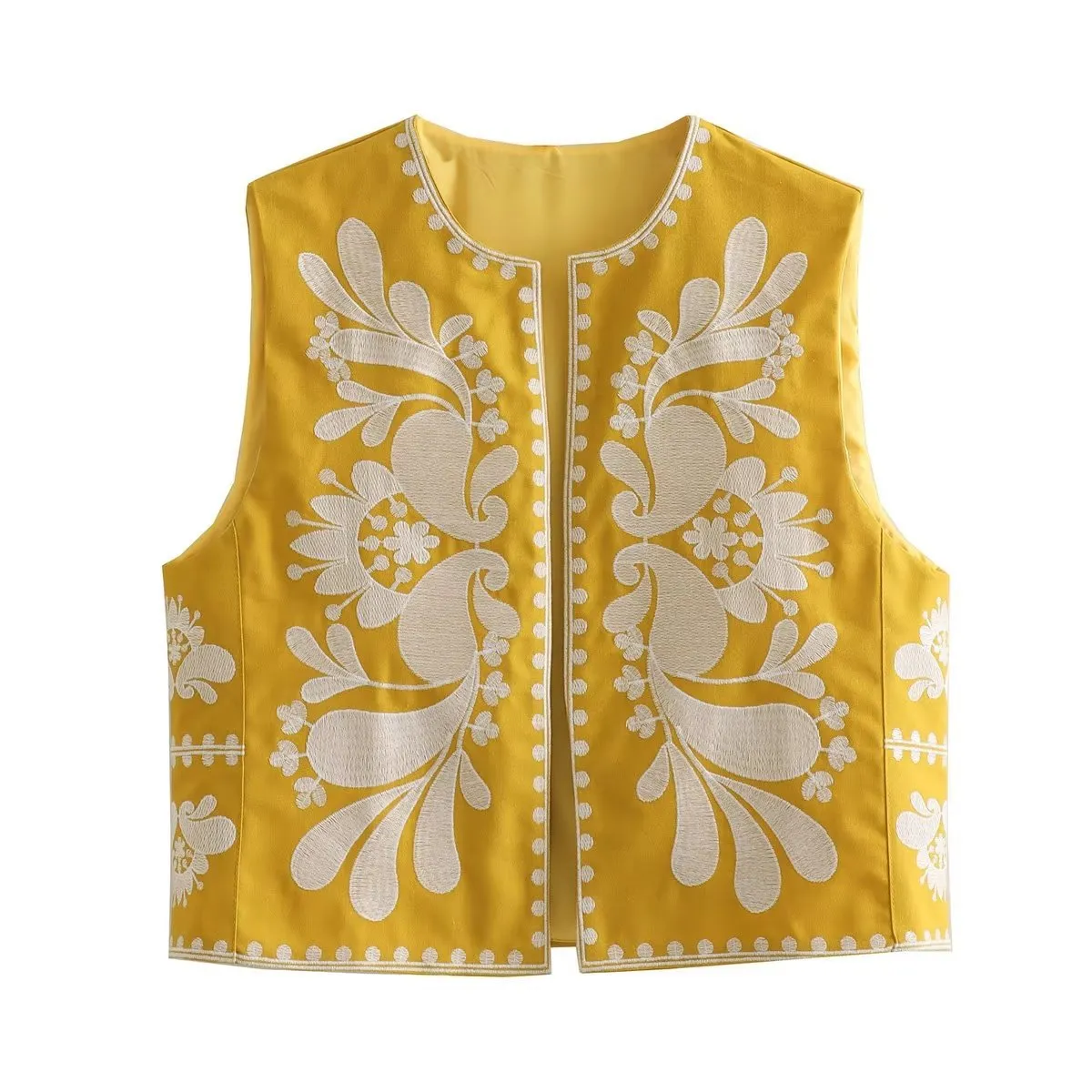 Znbbw New Embroidered Round-Neck Cardigan In Summer Is Fashionable Vest.