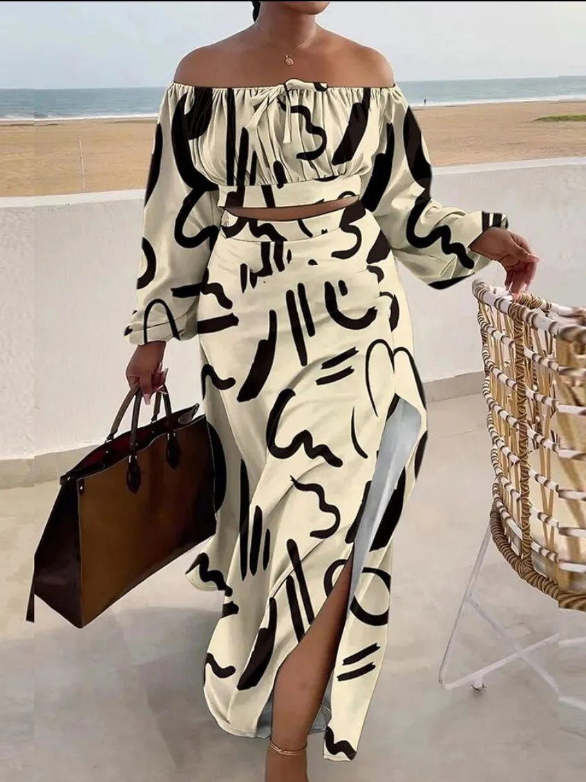 Znbbw Autumn Fashion Casual Shoulder-Strapped Holiday Dress Two-Piece Set - Image 10