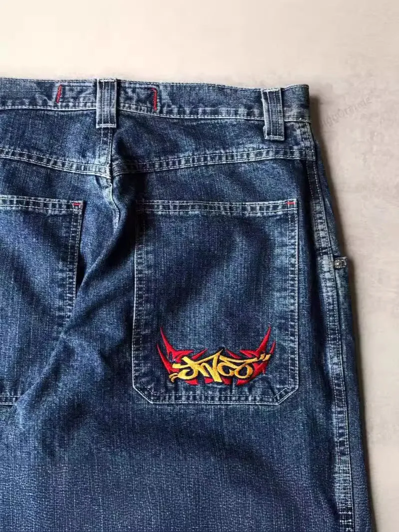 Znbbw Baggy Jeans JNCO Hip-Hop Street Clothing Vintage Harajuku High-Waist Wide-Leg Jeans - Image 11