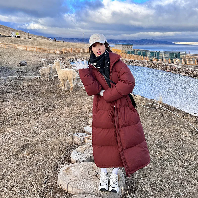 Clothes Female 2024 New Korean Version Loose Winter High Collar Long East Gate Over The Knee Down Cotton-Padded Jacket Coat - Image 5