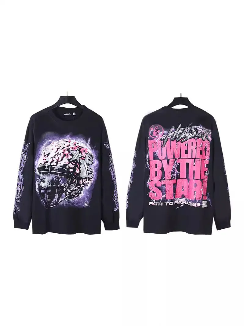 Znbbw Star Long-Sleeved T-Shirt Men's Ins Street Fashion T-Shirt Autumn And Winter Loose Casual Pure Cotton Bottom Shirt - Image 19