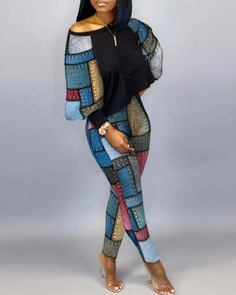 Znbbw Independent Station Popular Style New Fashion Printing 2-Piece Suit Women's Stock - Image 6