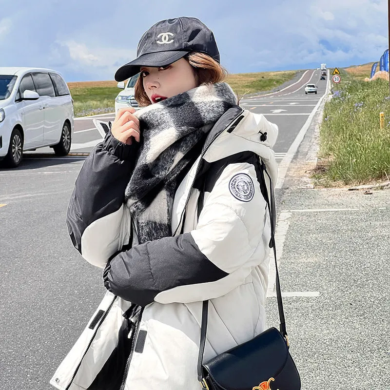 Cotton Jacket Female 2024 Winter New Medium And Long Version Of Korean Lovers Students Overalls Cotton-Padded Jacket Plus Thick Coat Tide - Image 3