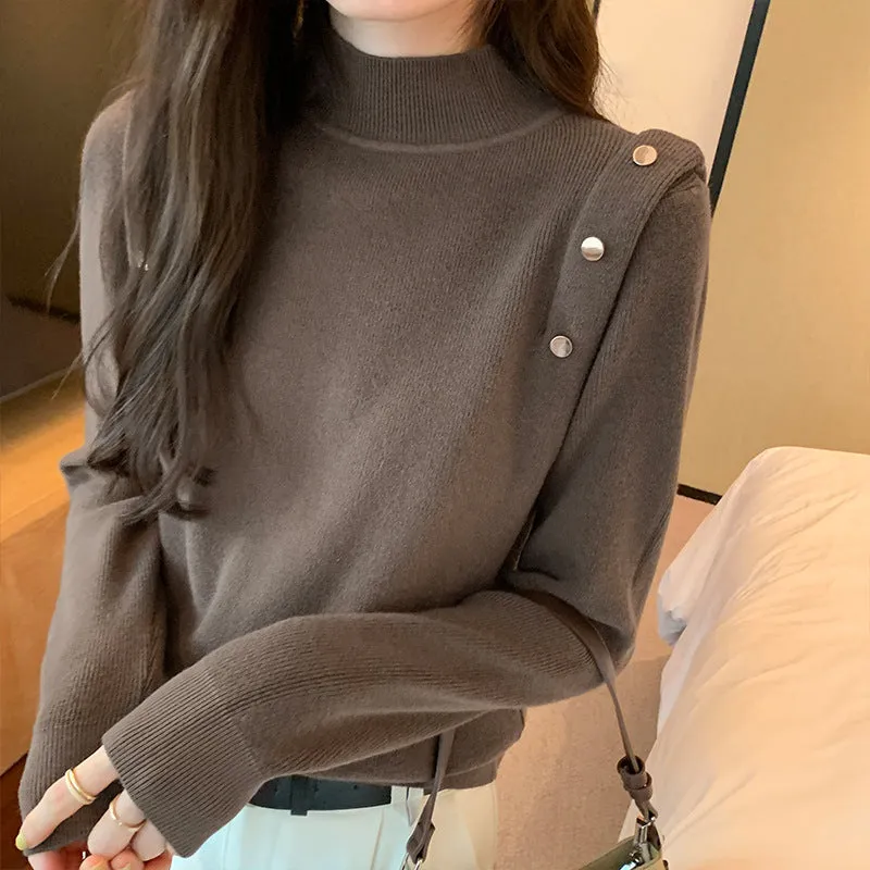 Znbbw Sweater Women's Bottom Sweater Autumn And Winter New Fashionable And Fashionable Black Sweater With Warm And Slim Body - Image 3