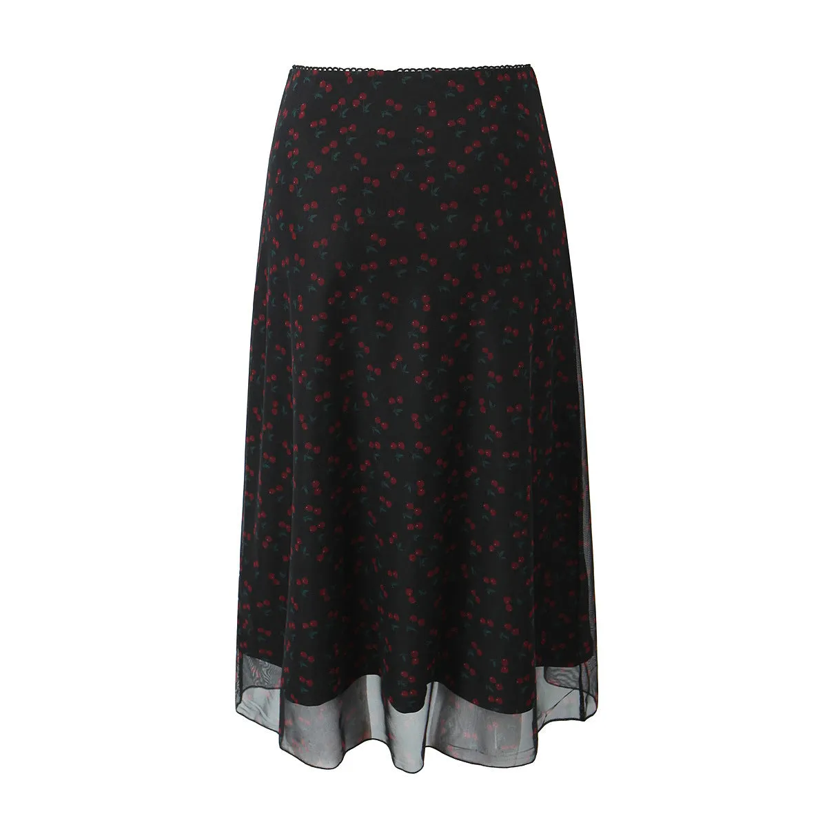 Znbbw And Winter New Lace Printing Net Fashion Full-Length Skirt - Image 3