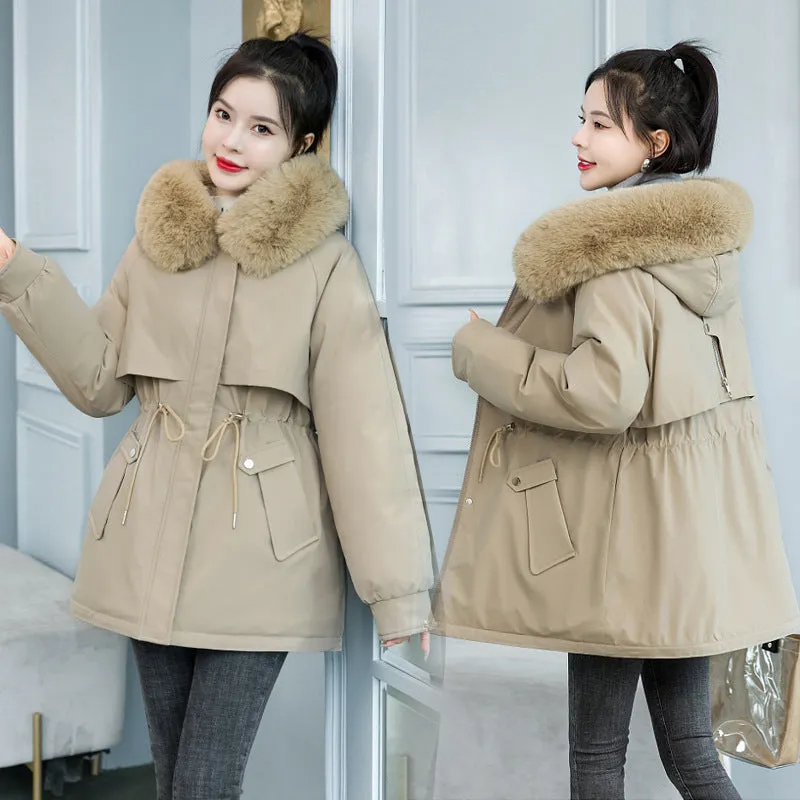 Jacket Female Long Style 2024 New Velvet Pie To Overcome Cotton-Padded Jacket Korean Version Loose Down Cotton Jacket Winter Coat - Image 4