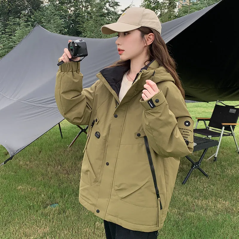 Warm Outdoor Assault Jacket And Cotton Coat Female 2024 New Autumn And Winter Cotton-Padded Jacket Couples Work Clothes Cotton-Padded Clothes - Image 2