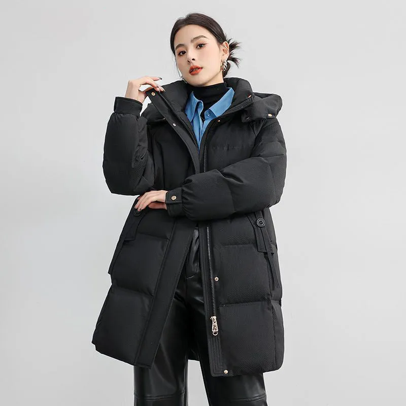 Style Pink Big Brand Cotton-Padded Clothes Female Winter 2024 New Long High-End Super Good-Looking Thick Warm Coat - Image 4