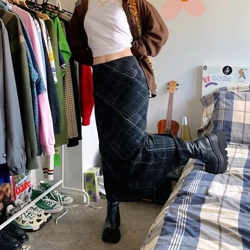 2025Ins Online Celebrity Romantic Holiday Style Double Plaid Long Skirt Shows The Trend Of Slimming - Image 3