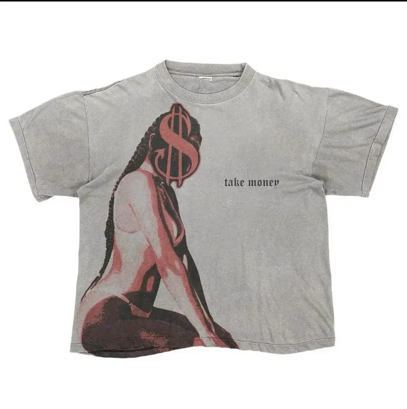 Znbbw New Gothic Funny Street Trend Hip-Hop Printed High Street Casual Men's And Women's Short-Sleeved Round-Necked T-Shirts