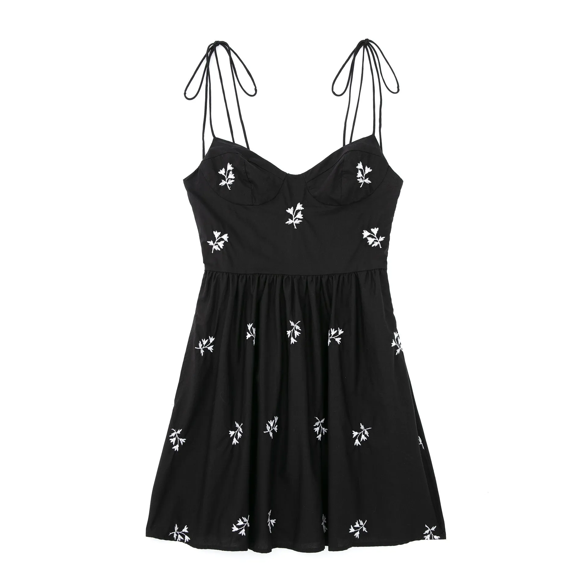 Znbbw Autumn Flower Embroidered Poplin Blouse 0881034 Halter Skirt 0881404 - Image 5