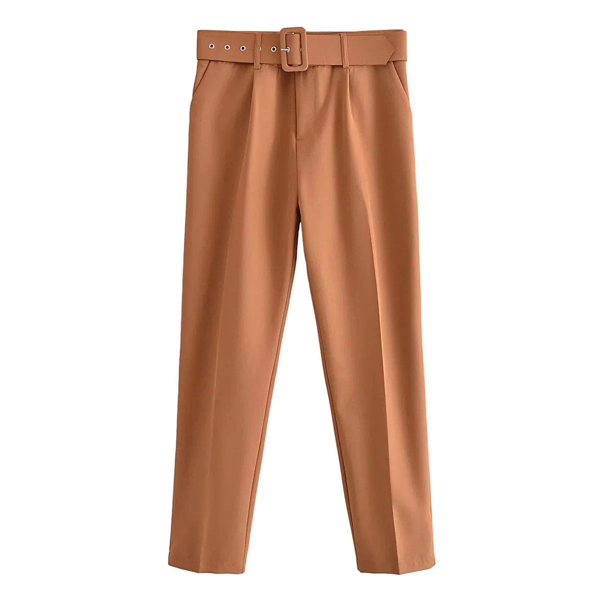 Znbbw 2024 New Pleated Multi-Color Harlan Pants Leisure Solid-Color Women's Pants Belt - Image 5