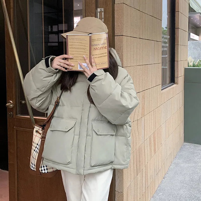 Year Popular Down Cotton Suit Female Winter Korean Version Hooded Overalls 2024 Ins Harbor Wind Thick Padded Coat Tide - Image 4