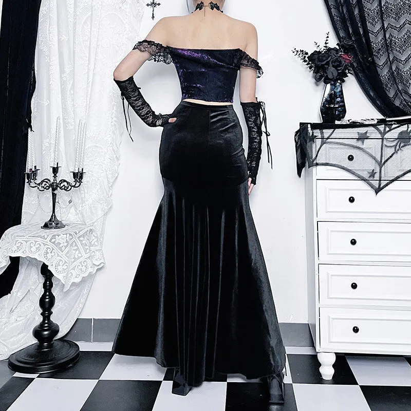 Znbbw Autumn Fashion Sexy Hot Girl Long Dress Dark Gothic Temperament Slim Buttocks Fishtail Skirt Woman - Image 3