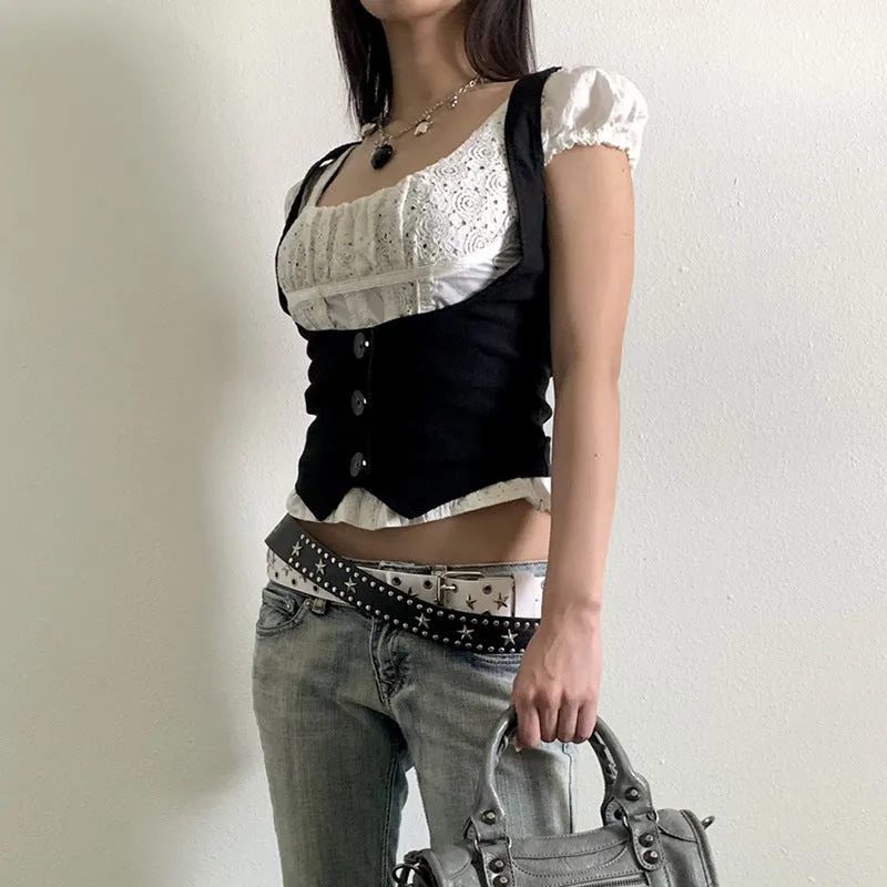 2024 New Independent Station Street Fashion Solid Color Tight Slimming To Show Thin Cool Vest - Image 5