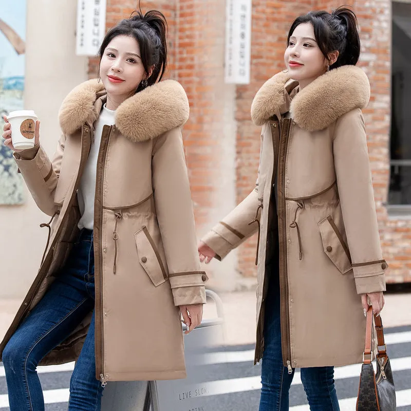 To Overcome The 2024 New Female Winter Down Cotton-Padded Jacket Waist And Thick Large Size Liner Can Be Dismantled Cotton-Padded Jacket Coat - Image 6