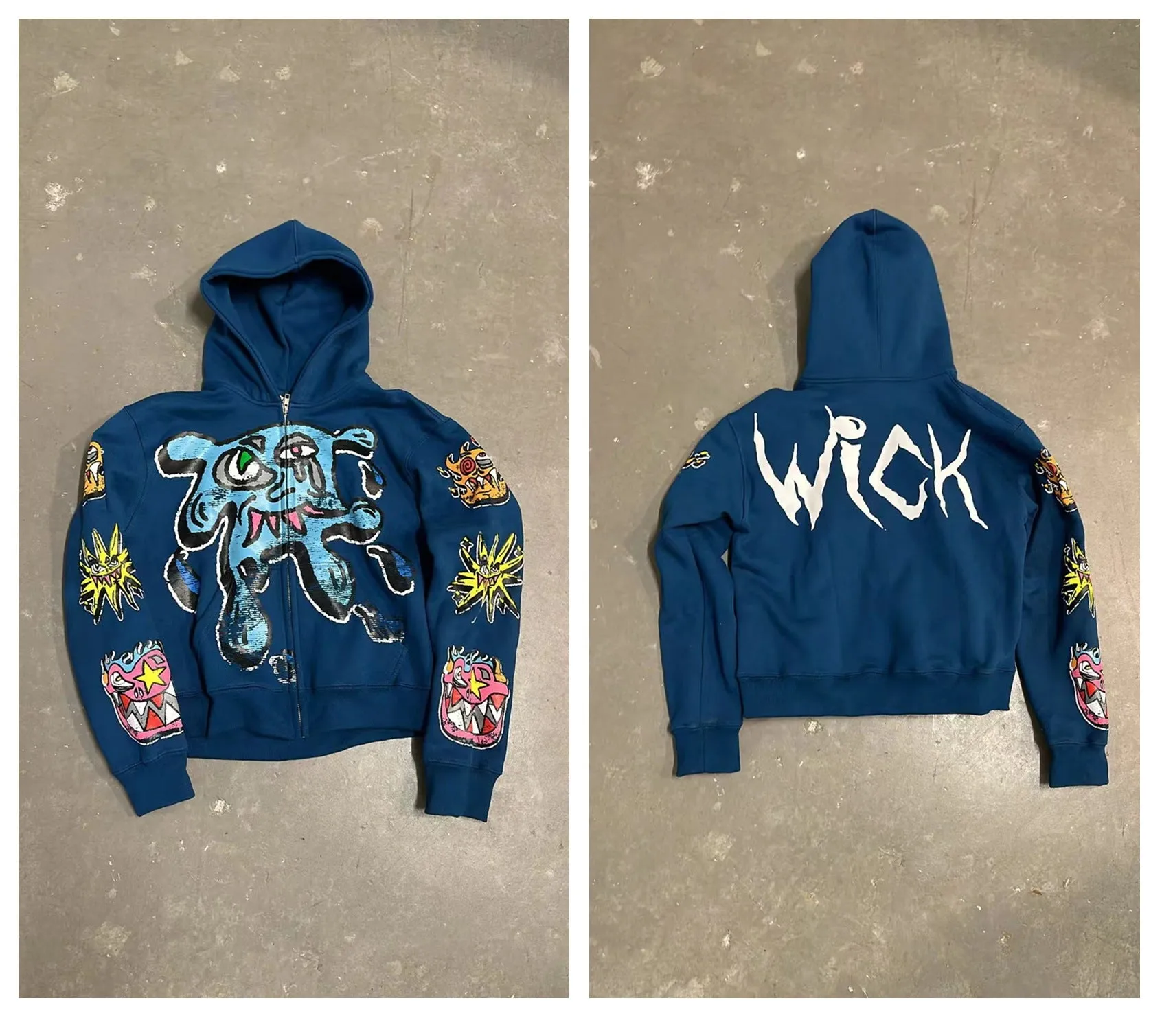 Znbbw Printing Y2K Vintage Hoodie For Men And Women In The Same Style