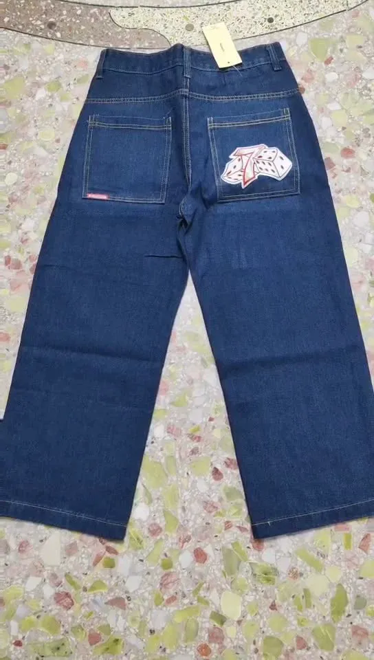 Znbbw Baggy Jeans Hip-Hop Rock Print 2024 New Fashion Harajuku Wide-Leg Jeans - Image 19