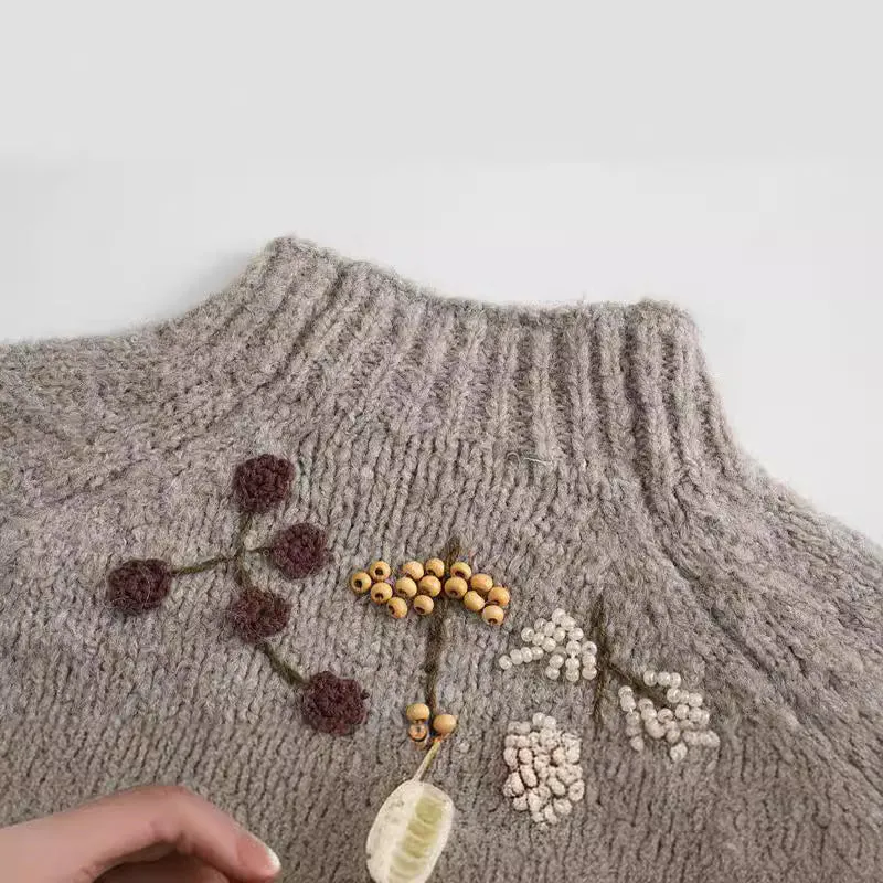 Znbbw Autumn New Beaded Sweaters With Loose Semi-High Necks 01957101706 - Image 3