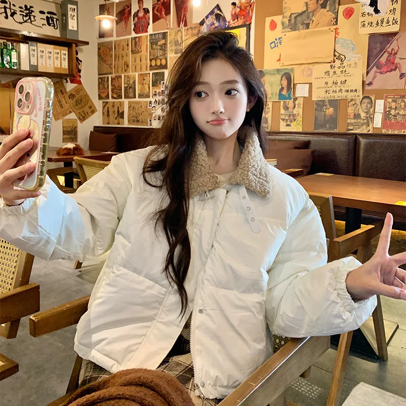 Year's Popular Hot Style Winter Coat Female Retro Stitching Down Cotton-Padded Jacket Small Short Cotton-Padded Jacket Jacket Tide - Image 2