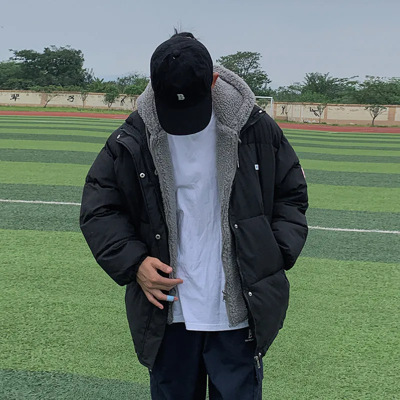 Huhu Cotton Clothes Female 2024 New Winter Thickened Bread Clothing Korean Gentle Wind Fake Two Cotton-Padded Coat - Image 4