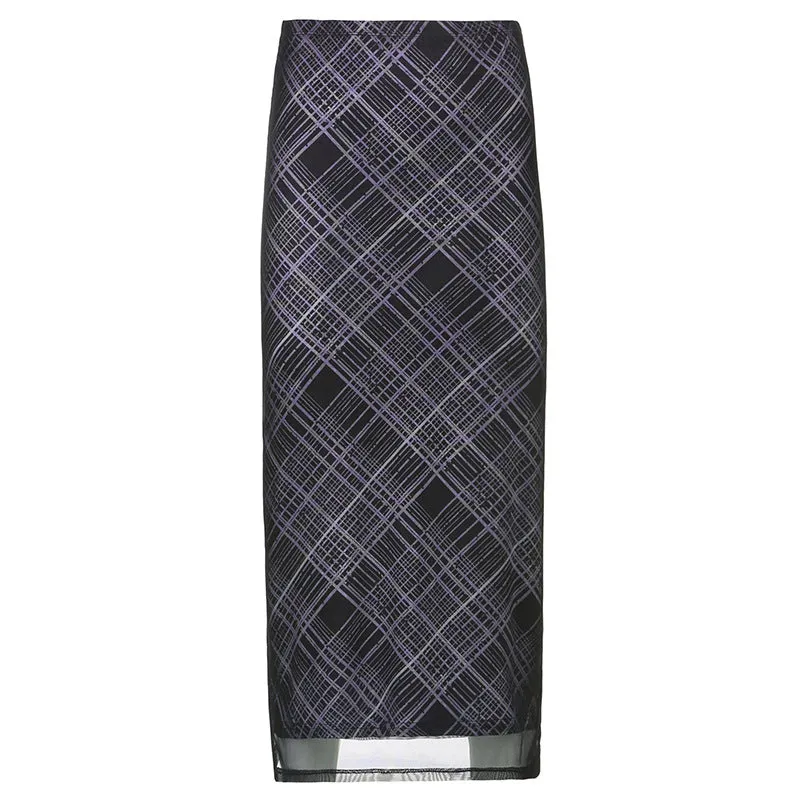 2025Ins Online Celebrity Romantic Holiday Style Double Plaid Long Skirt Shows The Trend Of Slimming