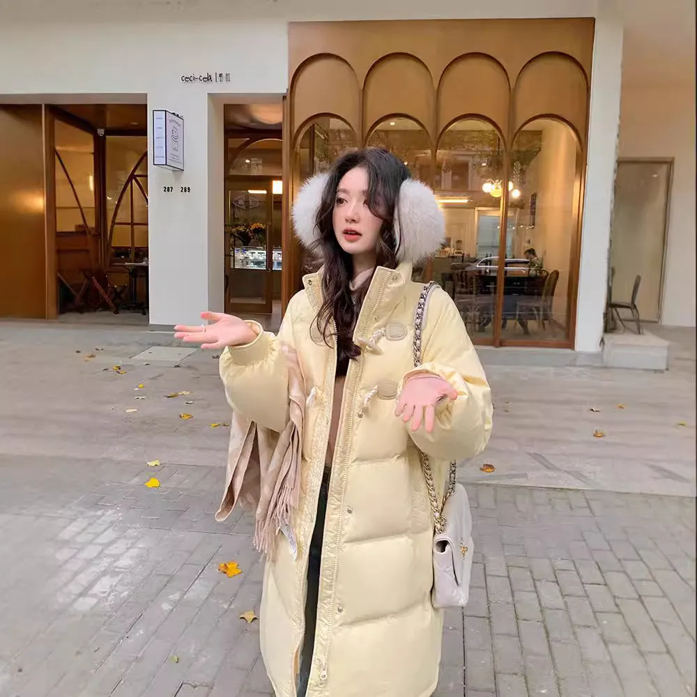 2024 New Korean Version Loose Medium And Long Cotton-Padded Jacket Winter Jacket - Image 5